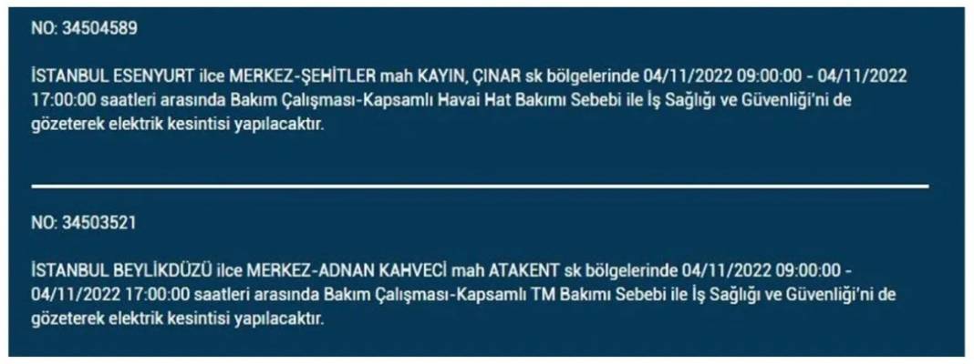 İstanbullular dikkat! 21 ilçede elektrik kesintisi 21